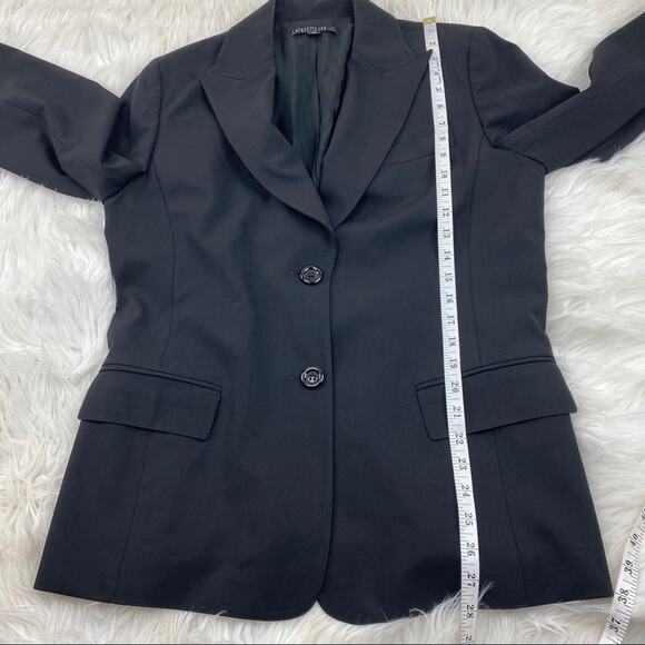 Lafayette 148 2 Button Wool Blazer Black Size 12 - Picture 5 of 8